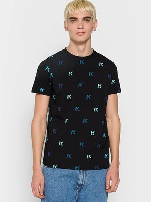 T-shirt z nadrukiem KARL LAGERFELD czarny