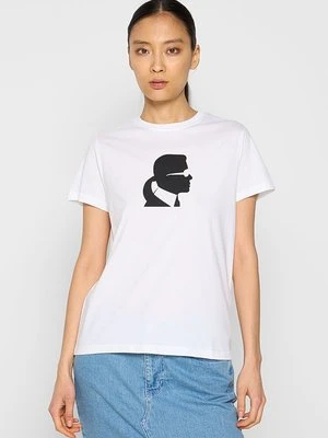 T-shirt z nadrukiem KARL LAGERFELD biały