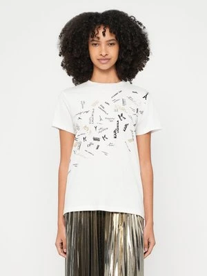 T-shirt z nadrukiem KARL LAGERFELD biały