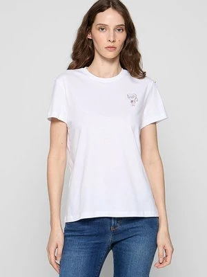 T-shirt z nadrukiem KARL LAGERFELD biały
