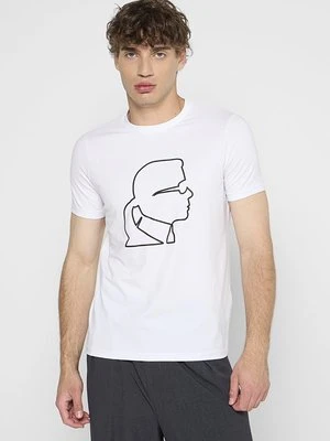 T-shirt z nadrukiem KARL LAGERFELD biały