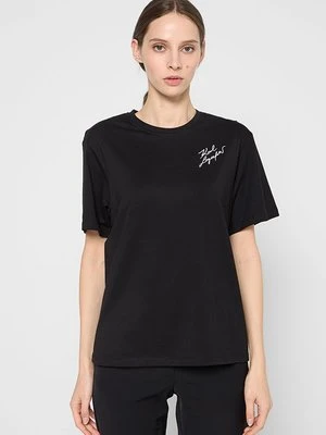 T-shirt z nadrukiem KARL LAGERFELD czarny