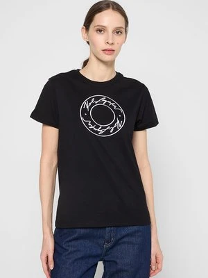 T-shirt z nadrukiem KARL LAGERFELD czarny