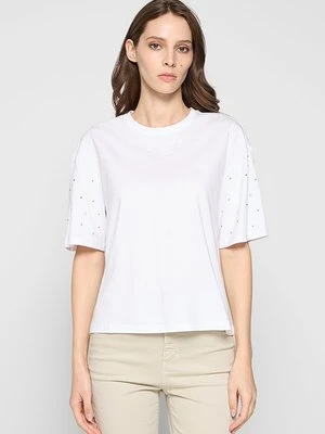T-shirt z nadrukiem KARL LAGERFELD biały