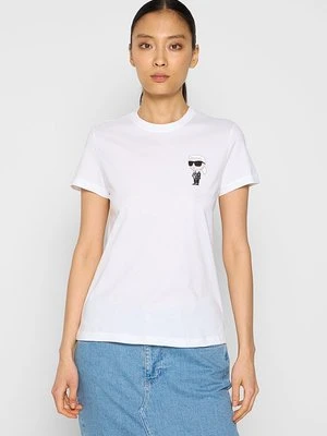 T-shirt z nadrukiem KARL LAGERFELD biały