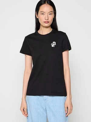 T-shirt z nadrukiem KARL LAGERFELD czarny
