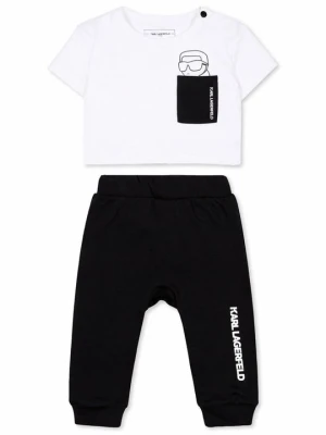 T-shirt z nadrukiem KARL LAGERFELD biały