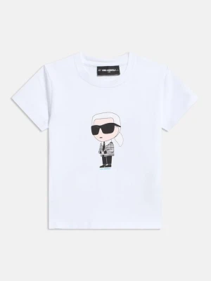 T-shirt z nadrukiem KARL LAGERFELD biały