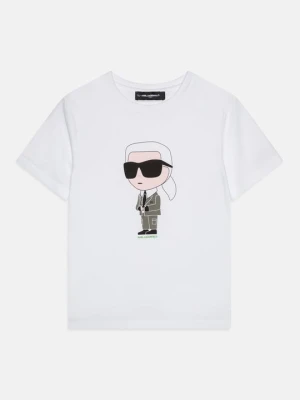 T-shirt z nadrukiem KARL LAGERFELD biały