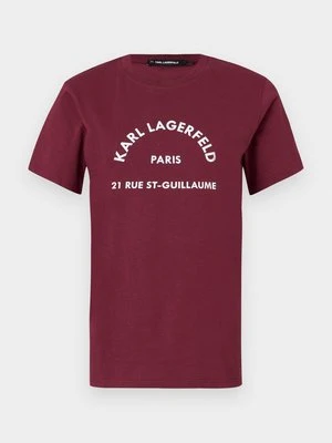 T-shirt z nadrukiem KARL LAGERFELD bordowy