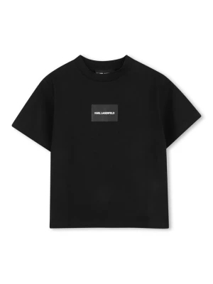 T-shirt z nadrukiem KARL LAGERFELD czarny
