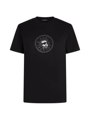T-shirt z nadrukiem KARL LAGERFELD czarny