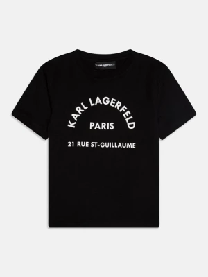 T-shirt z nadrukiem KARL LAGERFELD czarny
