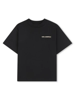 T-shirt z nadrukiem KARL LAGERFELD czarny