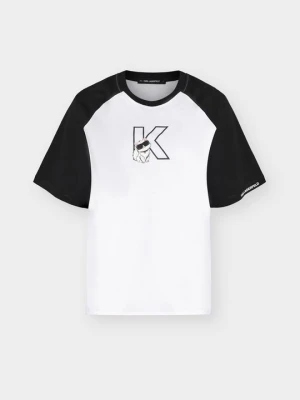 T-shirt z nadrukiem KARL LAGERFELD czarny