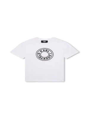 T-shirt z nadrukiem KARL LAGERFELD biały