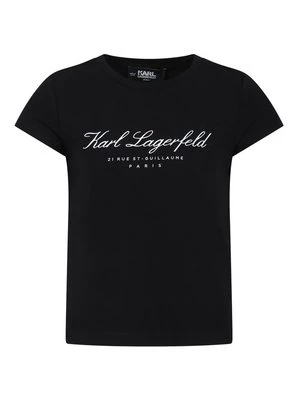 T-shirt z nadrukiem KARL LAGERFELD czarny
