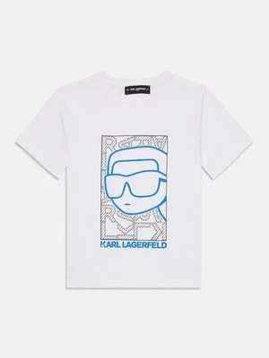 T-shirt z nadrukiem KARL LAGERFELD biały
