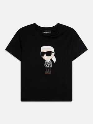 T-shirt z nadrukiem KARL LAGERFELD czarny