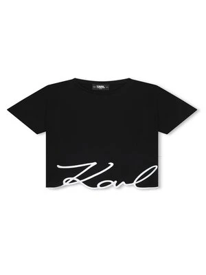 T-shirt z nadrukiem KARL LAGERFELD czarny