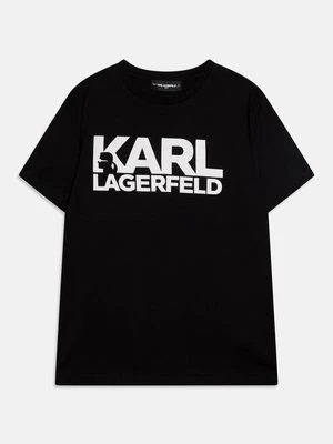 T-shirt z nadrukiem KARL LAGERFELD czarny