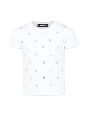 T-shirt z nadrukiem KARL LAGERFELD biały