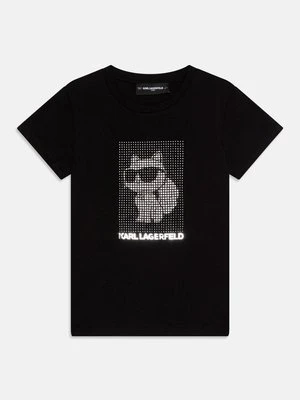 T-shirt z nadrukiem KARL LAGERFELD czarny