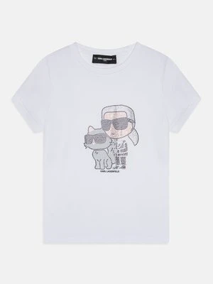 T-shirt z nadrukiem KARL LAGERFELD biały