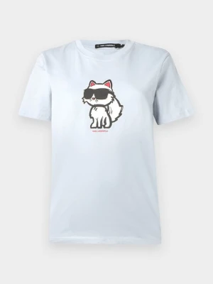 T-shirt z nadrukiem KARL LAGERFELD niebieski