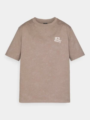 T-shirt z nadrukiem Karma8a brązowy