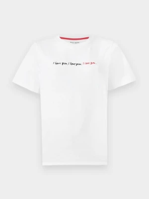 T-shirt z nadrukiem Kate Spade biały