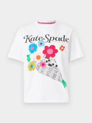 T-shirt z nadrukiem Kate Spade biały