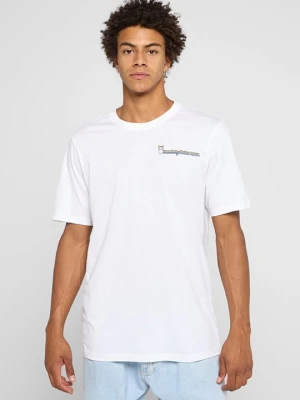 T-shirt z nadrukiem KnowledgeCotton Apparel biały