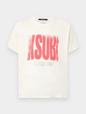 T-shirt z nadrukiem KSUBI mleczny