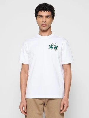 T-shirt z nadrukiem La Martina biały