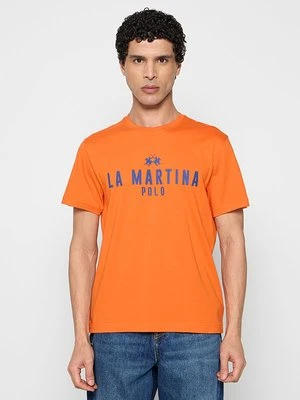 T-shirt z nadrukiem La Martina czerwony