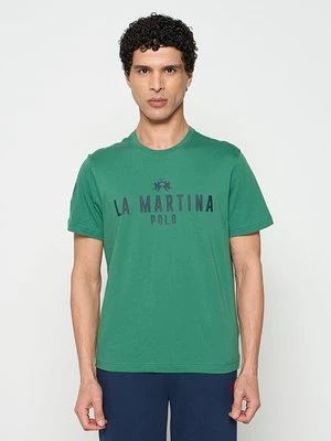 T-shirt z nadrukiem La Martina zielony