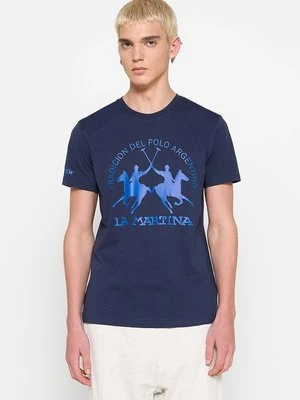 Zdjęcie produktu T-shirt z nadrukiem La Martina granatowy