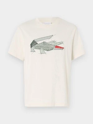 Zdjęcie produktu T-shirt z nadrukiem Lacoste mleczny