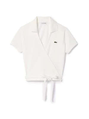 T-shirt z nadrukiem Lacoste biały