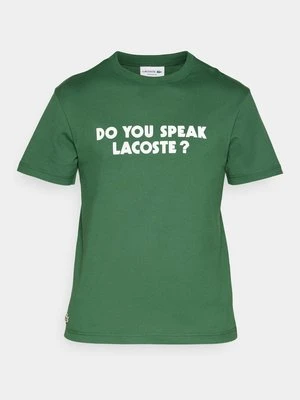 T-shirt z nadrukiem Lacoste zielony