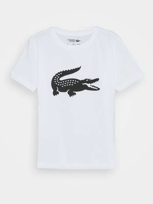 T-shirt z nadrukiem Lacoste biały