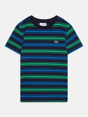T-shirt z nadrukiem Lacoste granatowy