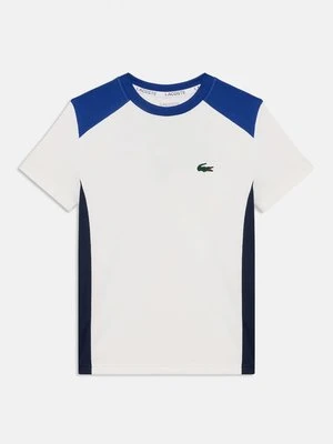 T-shirt z nadrukiem Lacoste biały