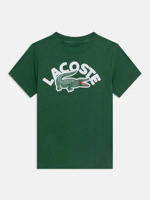 T-shirt z nadrukiem Lacoste zielony