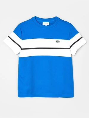 T-shirt z nadrukiem Lacoste niebieski