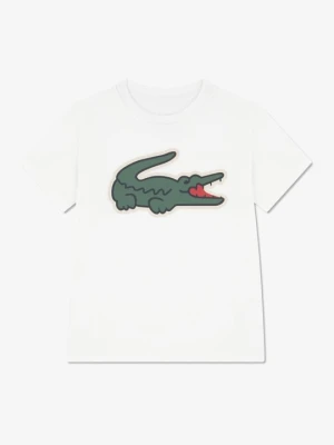 T-shirt z nadrukiem Lacoste biały