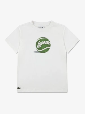 T-shirt z nadrukiem Lacoste biały