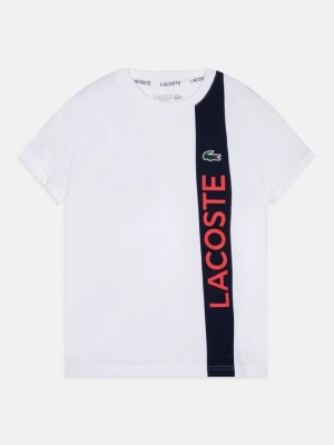 T-shirt z nadrukiem Lacoste biały