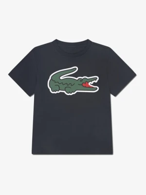 T-shirt z nadrukiem Lacoste czarny